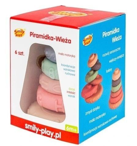 Piramidka wieża kolory pastelowe