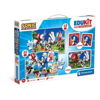 Puzzle 48 + 36 + Memo + 6 klocków Edukit Sonic