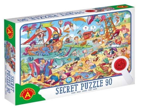 Puzzle 90 obserwacyjne z lupą Plaża ALEX