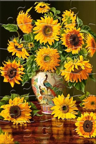 Puzzlowa kartka pocztowa Sunflowers in a Vase