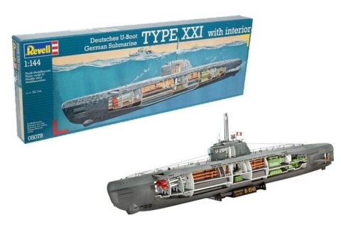 Statek 1:144 U-Boat typ XXI with interior