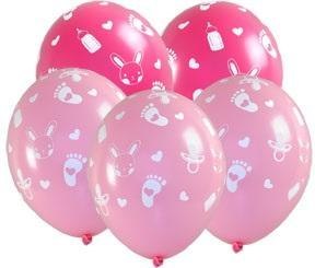 Balony Baby shower dziewczynka 5szt