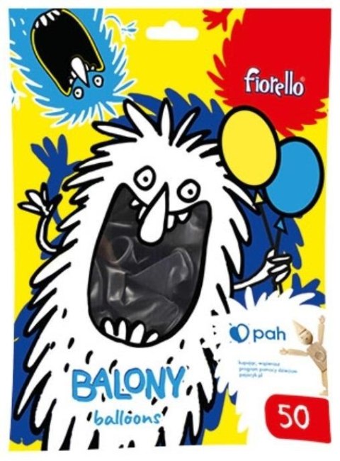 Balon Metal 10" czarny 50szt FIORELLO