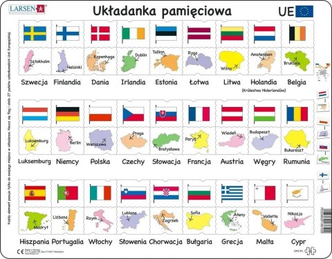 Układanka Unia Europejska - Flagi, stolice