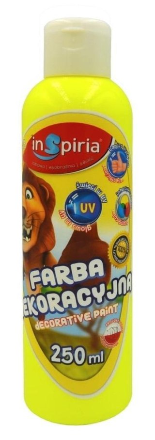 Farba dekoracyjna fluorescencyjna żółta 250ml