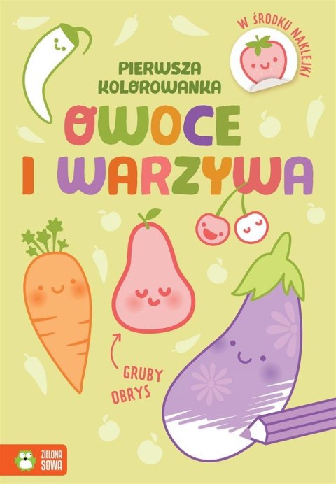 Pierwsza kolorowanka. Gruby obrys. Owoce i warzywa