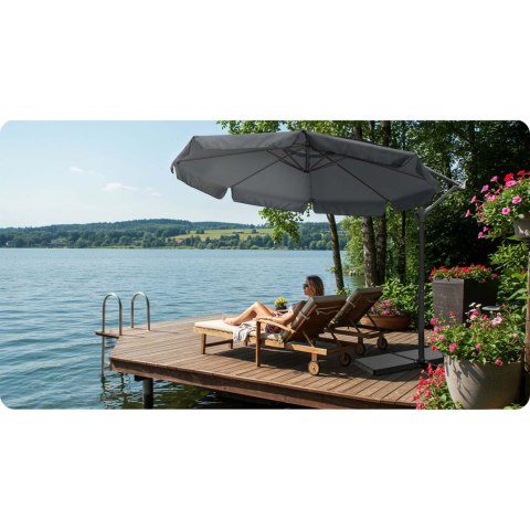 Parasol ogrodowy składany 8 segmentowy 350 cm z pokrowcem Plonos PL-881