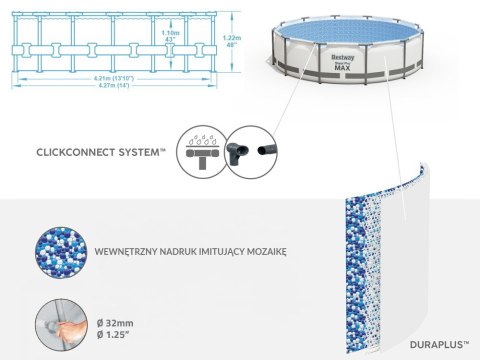 Bestway basen stelażowy 427x122cm 10w1 5612X