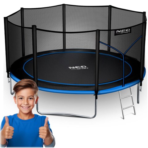 Trampolina ogrodowa 13ft/404cm z siatką zewnętrzną i drabinką Neo-Sport