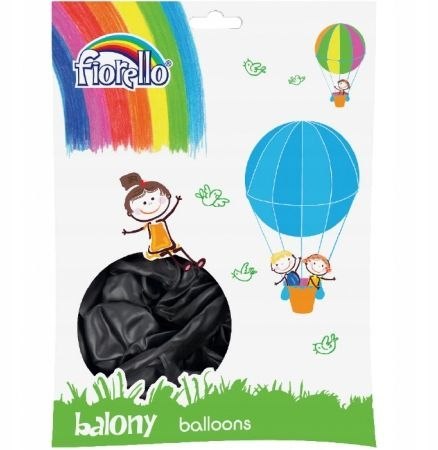 BALONY 12" METAL CZARNY Fiorello 50 szt. KWBN24