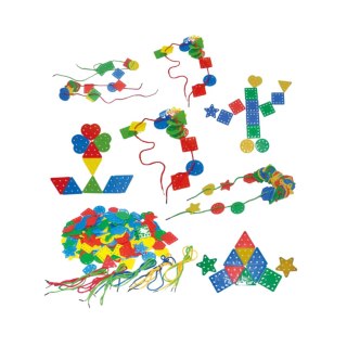 Klocki Geometryczne Do Nawlekania Edukacyjne Kreatywne Dla Dzieci 195 ele