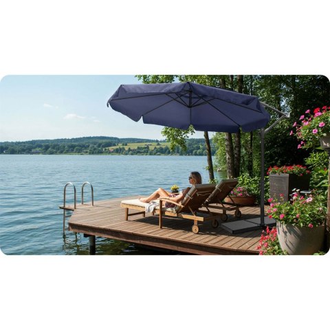 Parasol ogrodowy składany 8 segmentowy 350 cm z pokrowcem Plonos PL-881