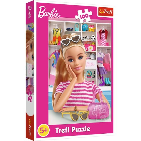 Puzzle - 100 - Poznaj Barbie - Mattel, BarbieTrefl 16458