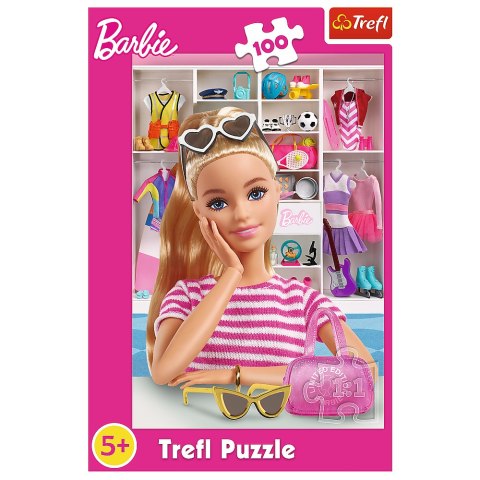 Puzzle - 100 - Poznaj Barbie - Mattel, BarbieTrefl 16458