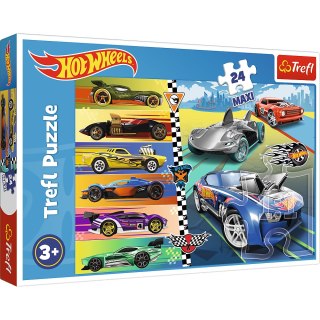 Puzzle - 24 Maxi - Szybkie Hot Wheels - Mattel Hot Wheels 14362