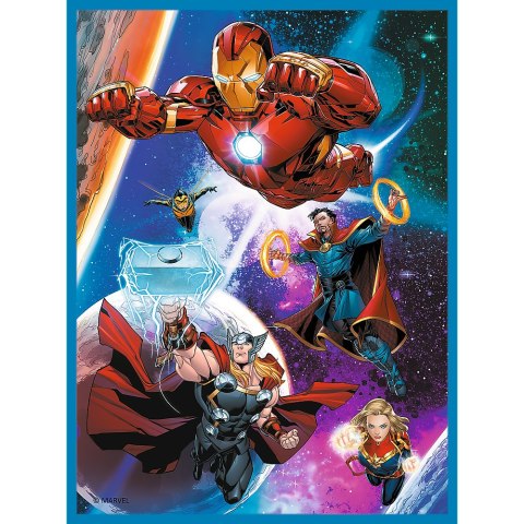 Puzzle - 2w1 + memos Bohaterowie w akcji Marvel The Avengers Trefl 93333