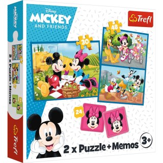 Puzzle - 2w1 + memos - Poznaj bohaterów Disney Trefl 93344