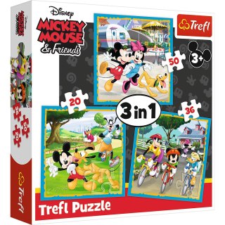 Puzzle - "3w1" - Myszka Miki z przyjaciółmi Trefl 34846