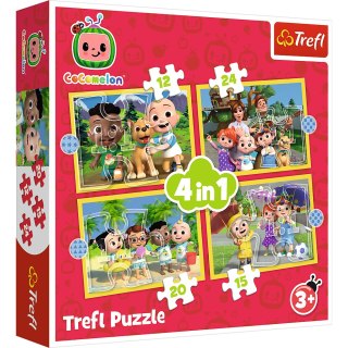 Puzzle - "4w1 (12, 15, 20, 24)" - Cocomelon, Poznaj bohaterów Trefl 34647