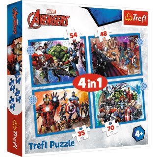 Puzzle - "4w1" - Odważni Avengersi Trefl 34386