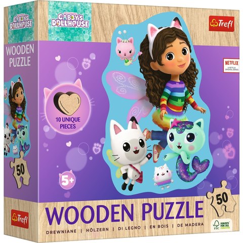 Puzzle - "50 Puzzle Drewniane Konturowe" - Wesoła Gabby Trefl 20260