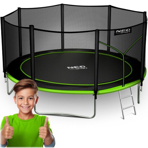 Trampolina ogrodowa 14ft/435cm z siatką zewnętrzną i drabinką Neo-Sport