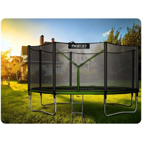 Trampolina ogrodowa 14ft/435cm z siatką zewnętrzną i drabinką Neo-Sport