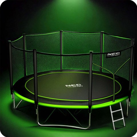 Trampolina ogrodowa 14ft/435cm z siatką zewnętrzną i drabinką Neo-Sport