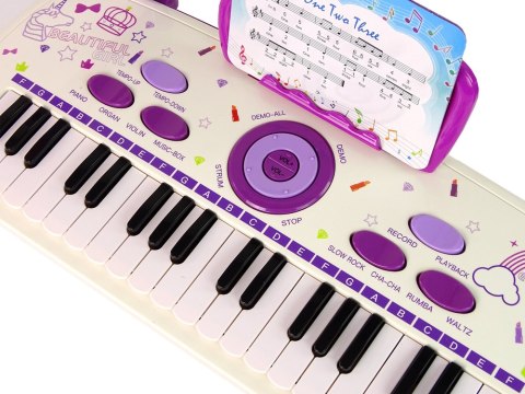 Elektryczne Pianino Keyboard Dla Dzieci Różowy Nuty USB MP3