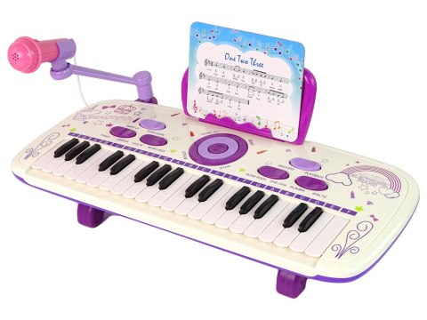 Elektryczne Pianino Keyboard Dla Dzieci Różowy Nuty USB MP3