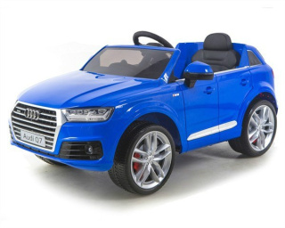 AUTO NA AKUMULATOR AUDI Q7 2.4G NA LICENCJI 2x45W + MIĘKKIE KOŁA EVA + INTELIGENTNY PILOT 2.4 Ghz + SKÓRA FOTEL LEAN