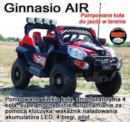 MASYWNY MEGA MOCNY SUV GIMNASIO GINNASIO STRONG 2 POMPOWANE KOŁA KLUCZYK/801AIR POJAZDY NA AKUMULATOR DLA DZIECI