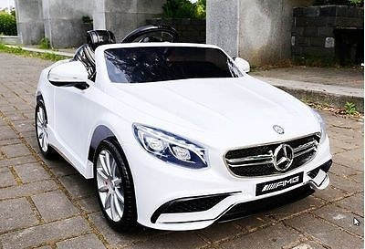 AUTO BATTERY LEATHER SEAT MERCEDES S63 AMG LICENSE, SOFT WHEELS EVA FULL OPTION/HL169 battery Vehicles for children