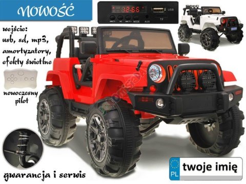 Duży terenowy JEEP Hellcat NA AKUMULATOR Koła EVA! 2x45W Wolny Start! Inteligentny Pilot 2.4Ghz Hellcat Samochód dla dziecka