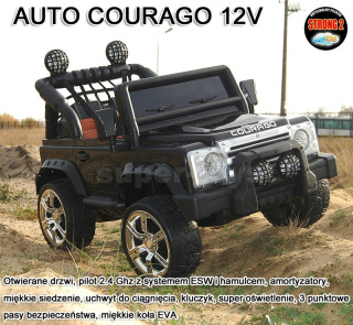 MEGA JEEP COURAGO 12 V AMORTYZATORY, MIĘKKIE SIEDZENIE SUPER MOC/DKF006