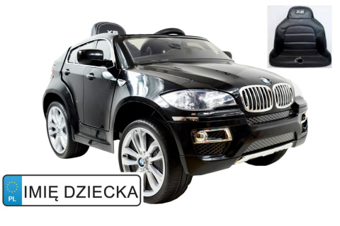 BMW X6 na LICENCJI Z WOLYM STARTEM! SKÓRA FOTEL Z LOGO X6! 2x45W Koła EVA AUTO NA AKUMULATOR KRAKÓW SAMOCHODY NA AKUMULATOR