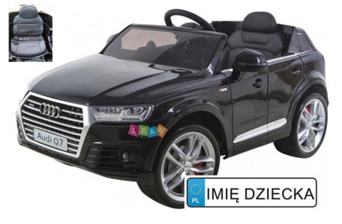 AUTO NA AKUMULATOR AUDI Q7 2.4G NA LICENCJI 2x45W + MIĘKKIE KOŁA EVA + SKÓRA FOTEL + INTELIGENTNY PILOT 2.4 Ghz