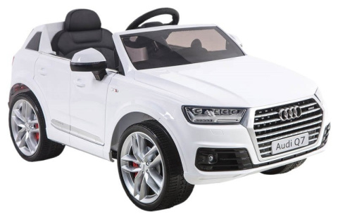 AUTO NA AKUMULATOR AUDI Q7 2.4G NA LICENCJI 2x45W + MIĘKKIE KOŁA EVA + SKÓRA FOTEL + INTELIGENTNY PILOT 2.4 Ghz