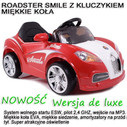 AUTO NA AKUMULATOR SMILE SMILE SKÓRA FOTEL 2SILN 2KLUCZYKI 4BIEGI +AMORTYZATORY Wersja DeLUX KLUCZYKI