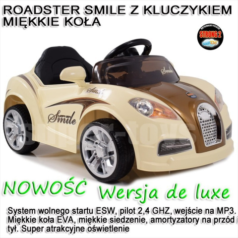 AUTO NA AKUMULATOR SMILE SMILE SKÓRA FOTEL 2SILN 2KLUCZYKI 4BIEGI +AMORTYZATORY Wersja DeLUX KLUCZYKI