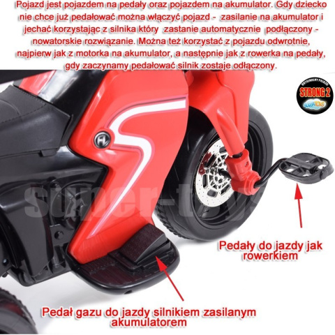 MOTOREK NA AKUMULATOR, ROWEREK I PCHACZ 3 W JEDNYM, NOWOŚĆ/HL108