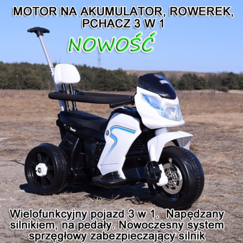 MOTOREK NA AKUMULATOR, ROWEREK I PCHACZ 3 W JEDNYM, NOWOŚĆ/HL108