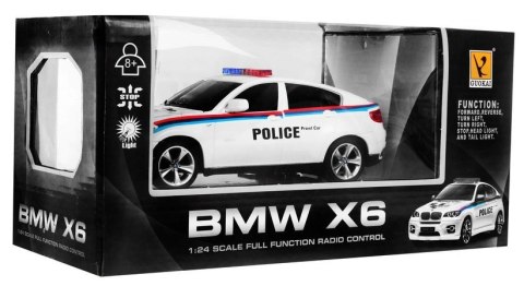 Auto 1:24 R/C Licencjonowany Radiowóz Bmw X6 Policja Czarny