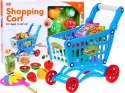Wózek Koszyk Na Zakupy Zestaw Owoców Do Krojenia Niebieski Koszyk na zakupy sla dziecka