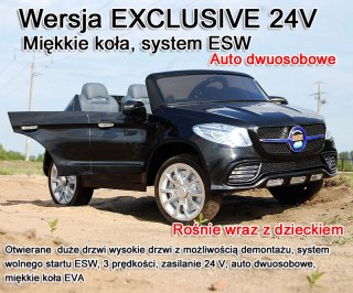 MEGA DWUOSOBOWE AUTO Z SYSTEMEM ESW, MIĘKKIMI KOŁAMI 24 V