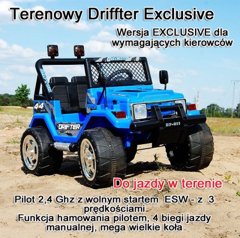 MEGA JEEP DRIFFTER EXCLUSIVE DLA 2 DZIECI, WOLNY START, MEGA KOŁA HP-011