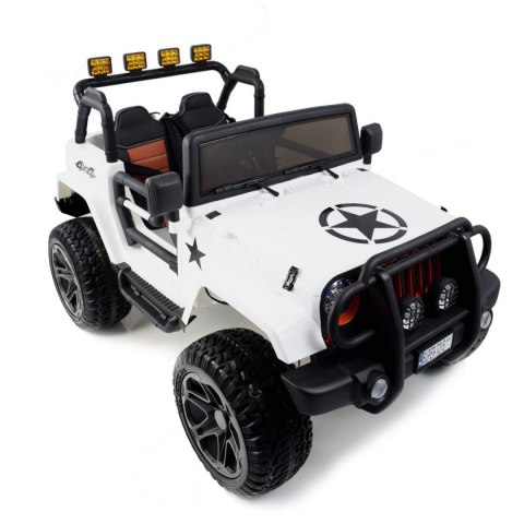 MEGA JEEP 4X4 Z REDUKTOREM NAPĘDU EXCLUSIVE, WOLNY START,MIĘKKIE KOŁA, 2x12V 10 Ah/WXE1688