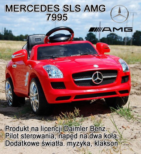 MERCEDES SLS AMG PILOT 2.4 GHZ, WOLNY START, HAMULEC, DWA SILNIKI, MIĘKKIE SIEDZENIE /QX-7997