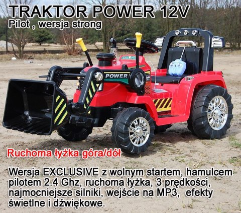 NAJMOCNIEJSZY TRAKTOR Z ŁYŻKĄ I PILOTEM 12V DWIE PRĘDKOŚCI/1005A