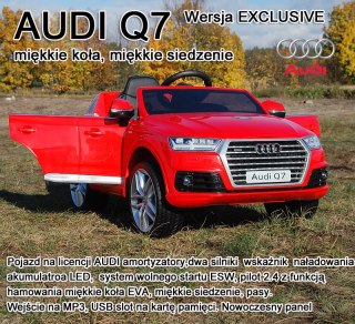 ORYGINALNE AUDI Q7 DWA SILNIKI, AMORTYZATORY, PILOT, MIĘKKIE KOŁA, PRAWDZIWE RADIO